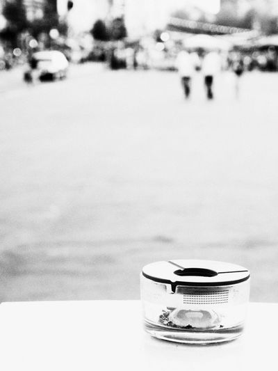 Close-up of coffee cup on table