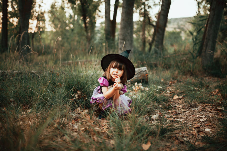 Portrait of girl in field
