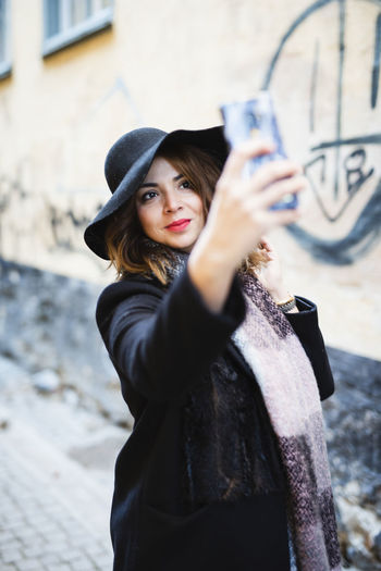 Woman taking selfie