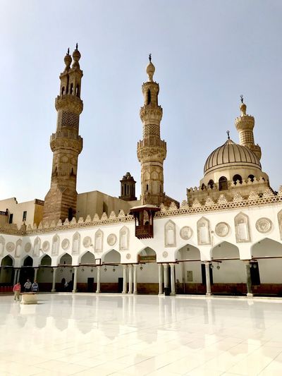 View of historical mosque against clear sky