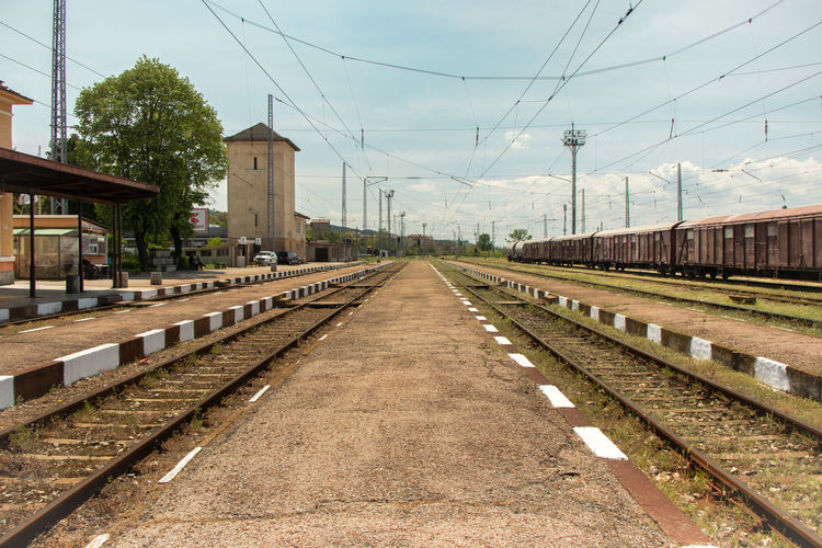 Railroad tracks against sky