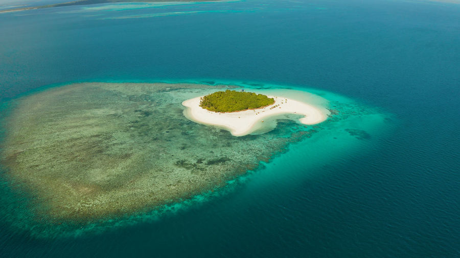 High angle view of island in sea