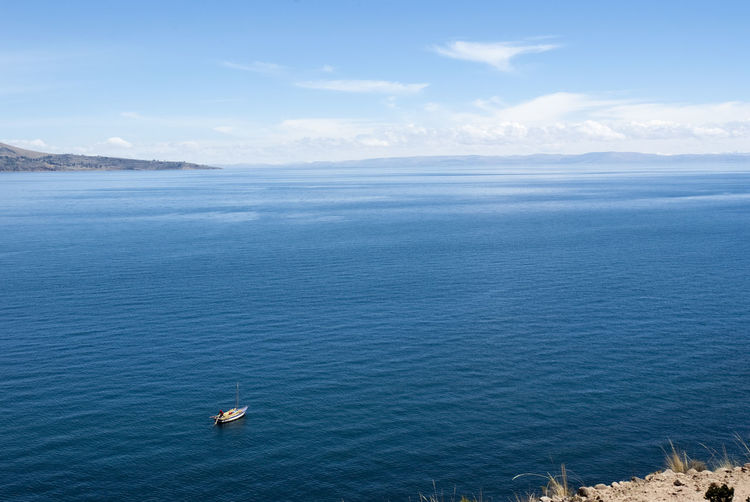 High angle view of sea against sky