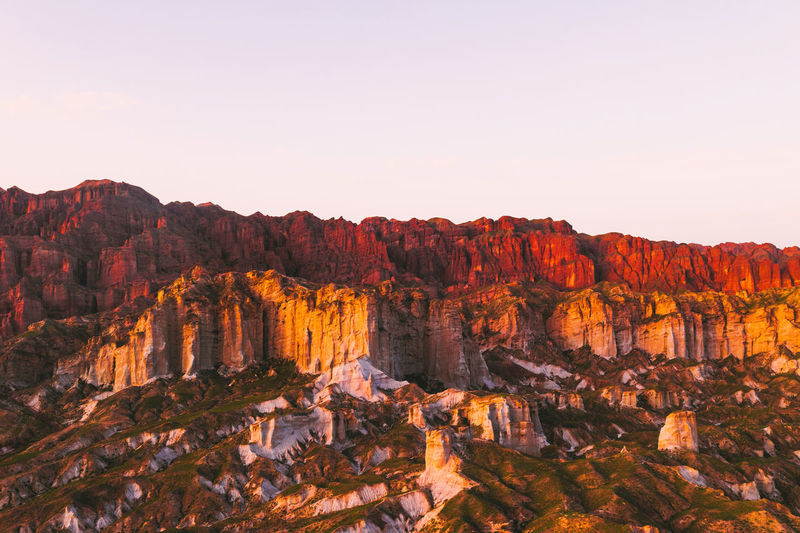 View of rock formations against sky
