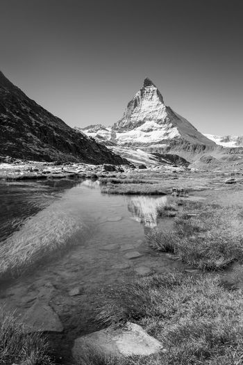 Lovely reflection of the matterhorn in the reffelsee