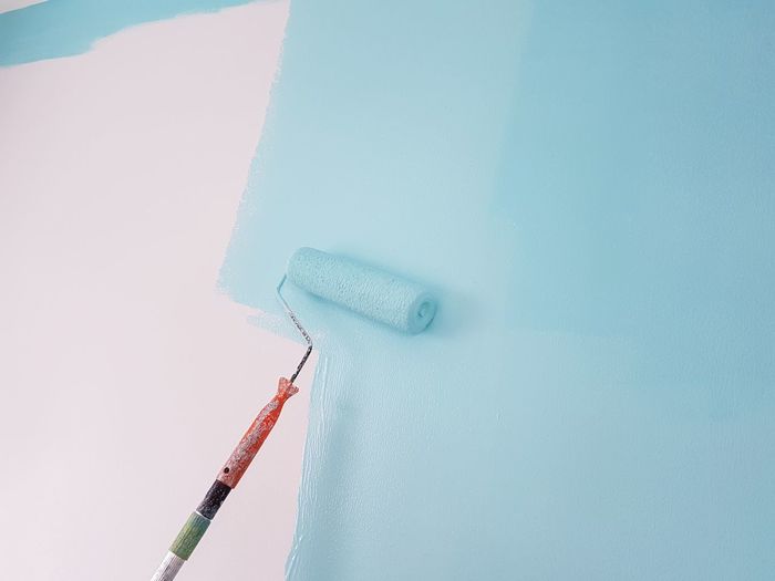 Painting wall with blue color