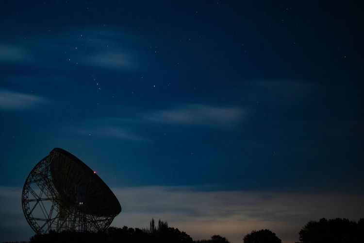 Scenic view of field against sky at night