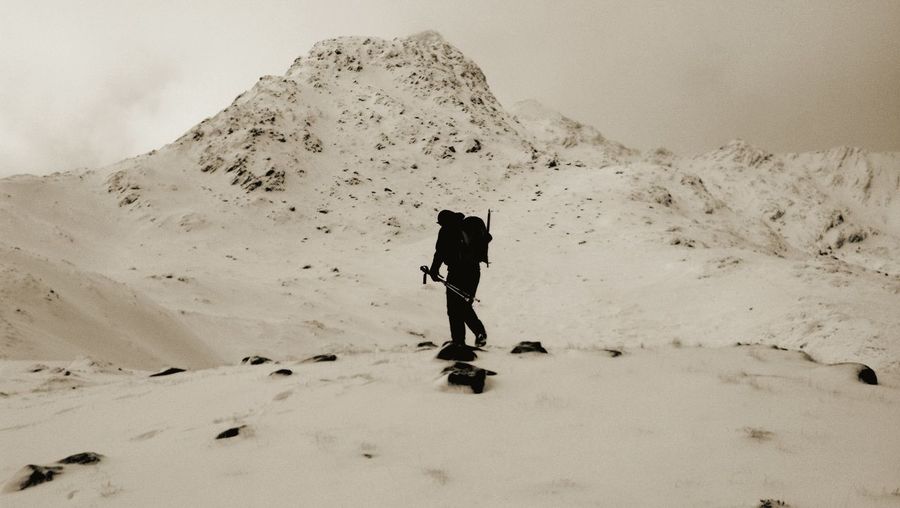 Full length of woman on mountain landscape