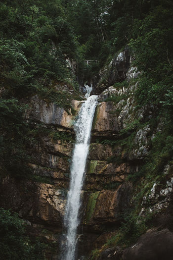 Muhlbach waterfall - the falls behind the town of hallstatt,salzkammergut.