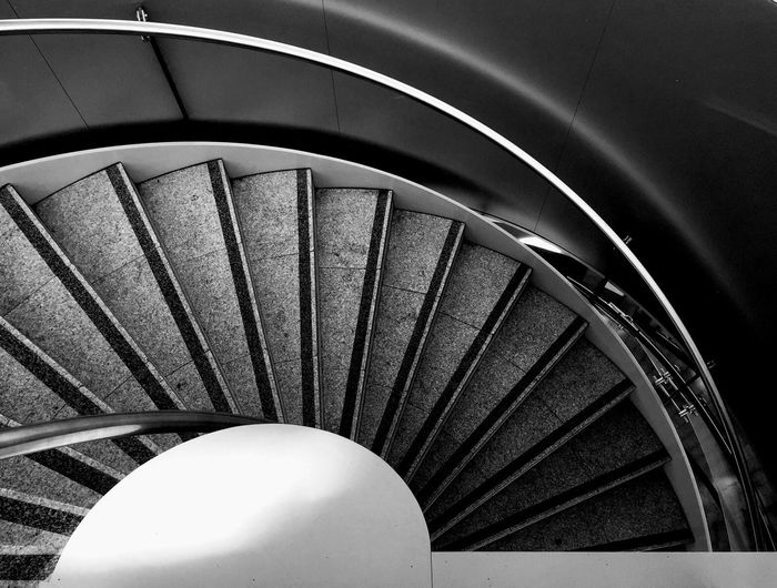 Low angle view of spiral staircase
