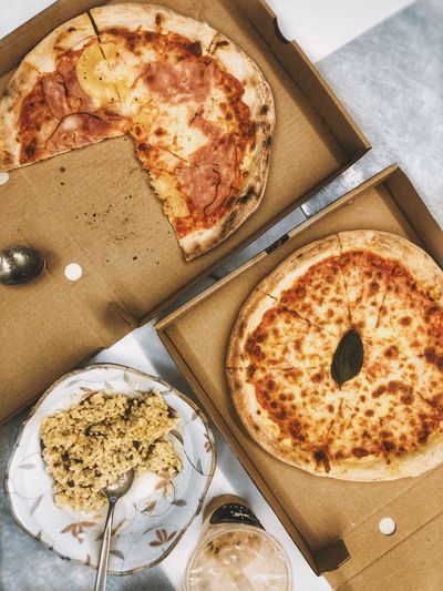 Pizza and risotto
