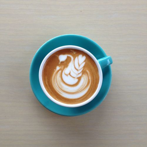 Directly above shot of cappuccino