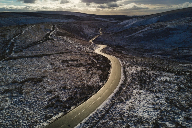 Aerial view of road on landscape