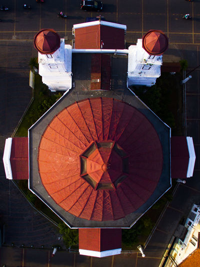 Directly above shot of church building