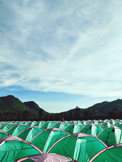 Tents against sky