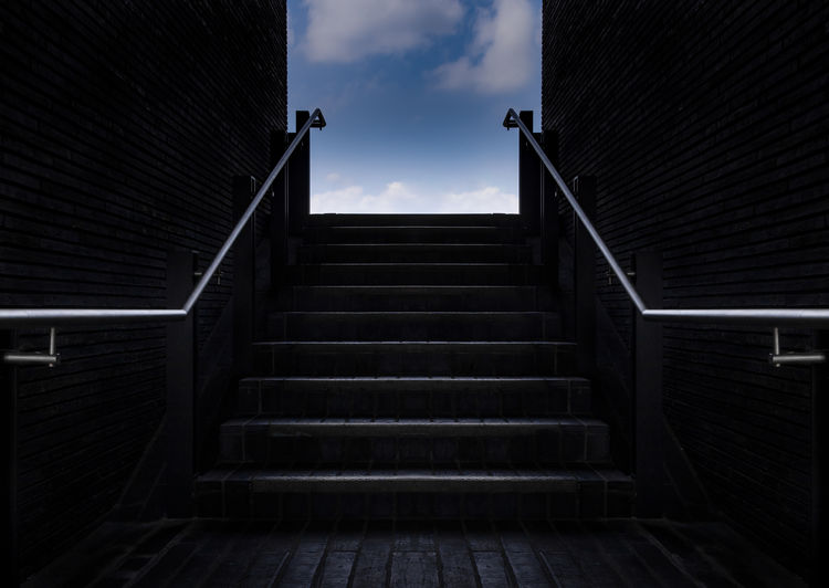 Low angle view of staircase against building