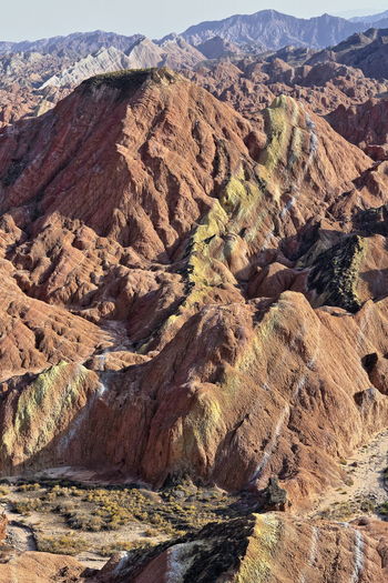 0872 sandstone and siltstone landforms of zhangye danxia nnal.geological park. zhangye-gansu-china.