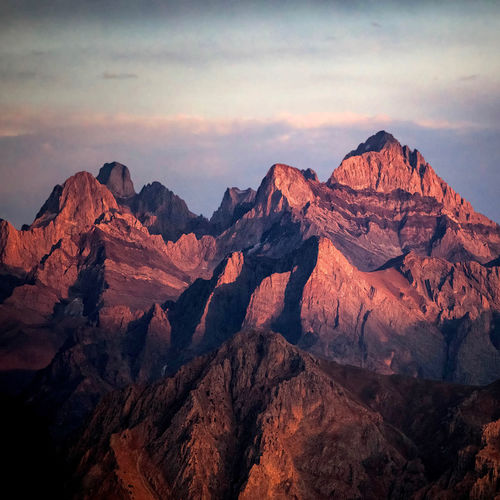 Scenic view of dramatic landscape against sky