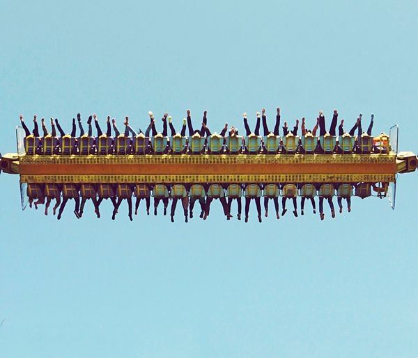 Low angle view of amusement ride
