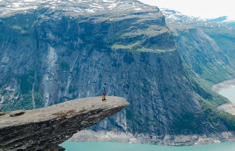 Man standing on a cliff