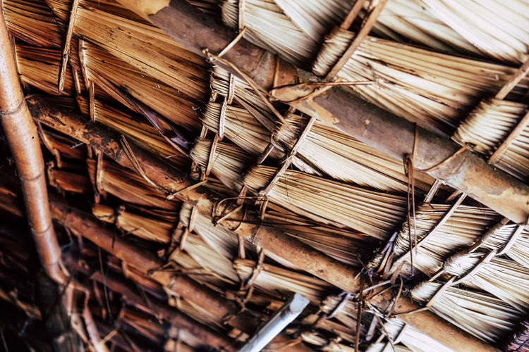 Low angel view of thatched roof