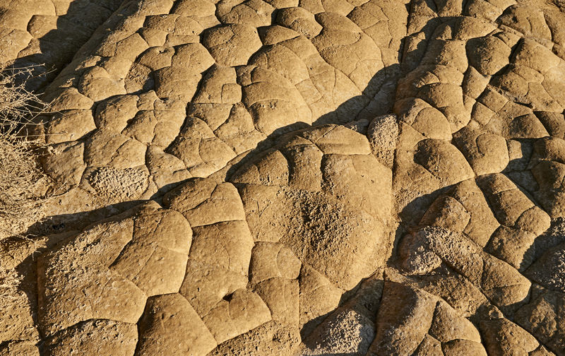 High angle view of rocks at desert