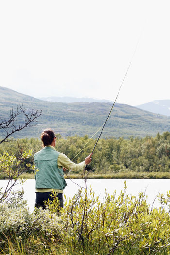 Woman fishing