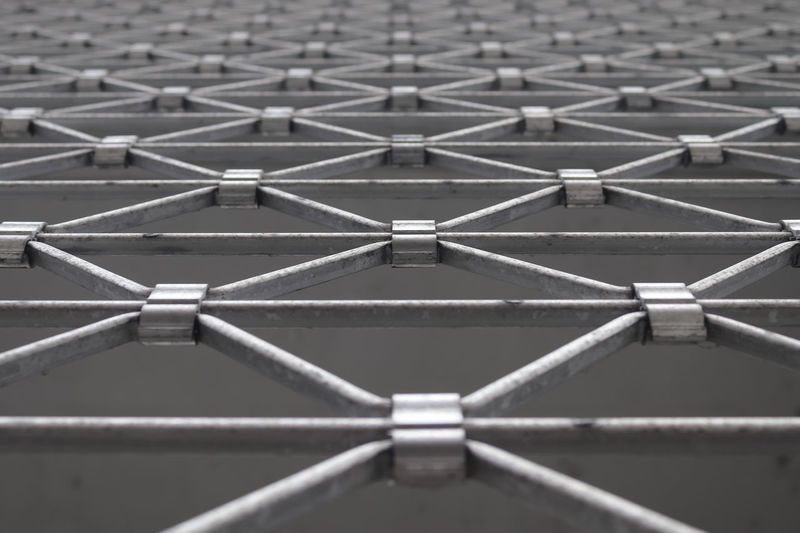 Close up of a metal door with a selective focus