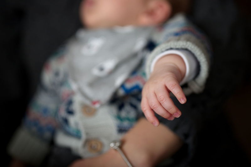 Closeup of sweet baby's hand - depth of field