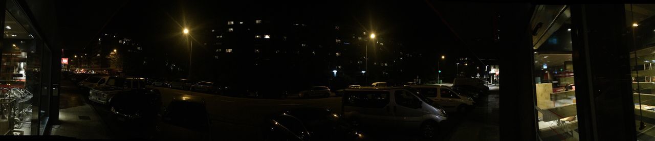 Illuminated street light at night