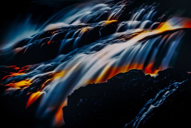 Waterfall at night