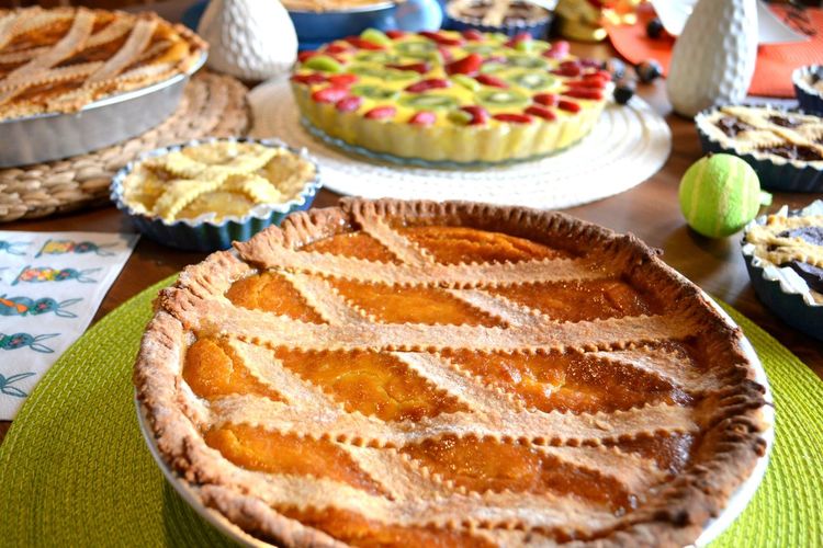Pie on table