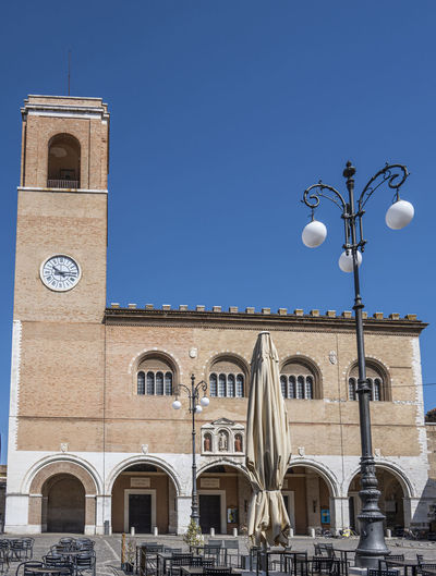 The beautiful central square of fano with the historic palace of reason