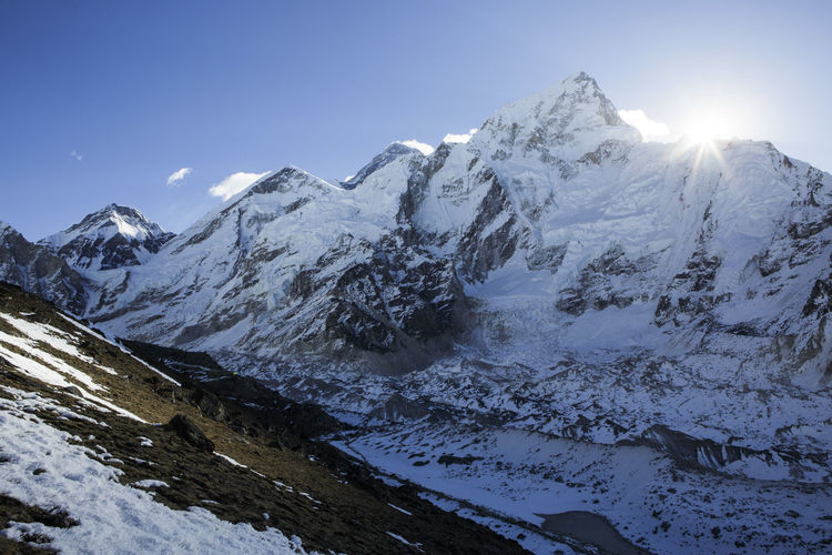 Mountains near everest base camp in nepal's khumbu valley