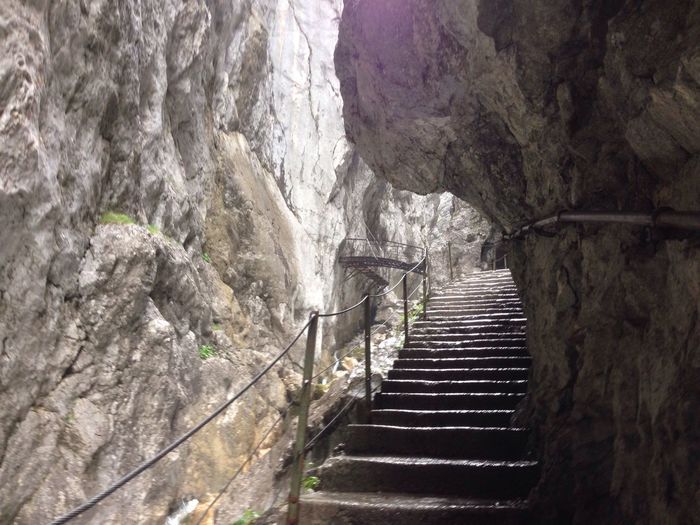 Staircase amidst rocks