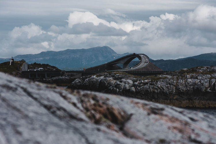 A dramatic picture of the famous atlantic road in norway. 