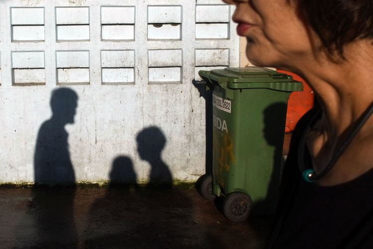 Shadow of man on woman