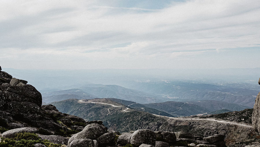 Scenic view of mountains against sky