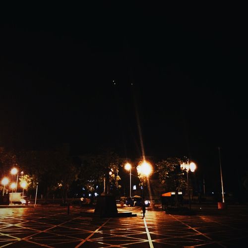 Night view of illuminated street light at night