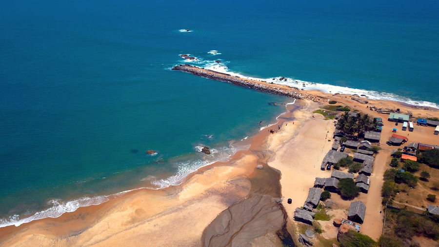 Aerial view of beach in sri lanka
