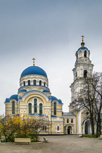 Assumption cathedral and the bell tower in tikhonov assumption monastery, russia