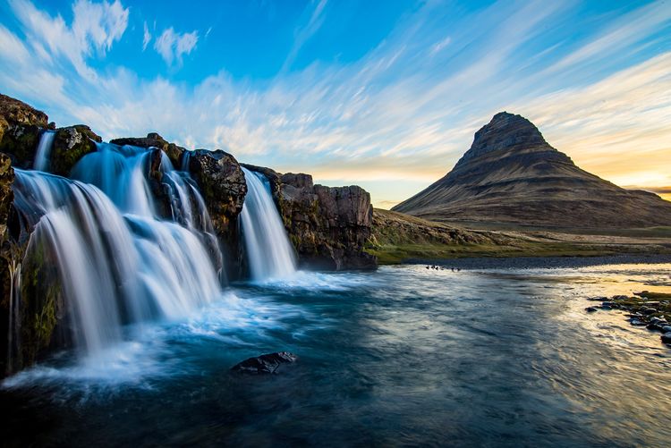 Waterfalls at kirkjufell