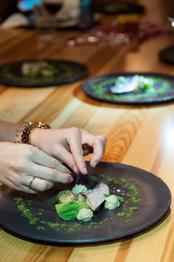 Close-up of hand holding food