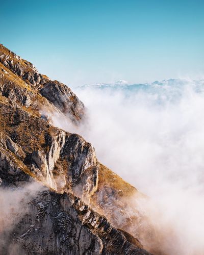 Scenic view of mountain against sky