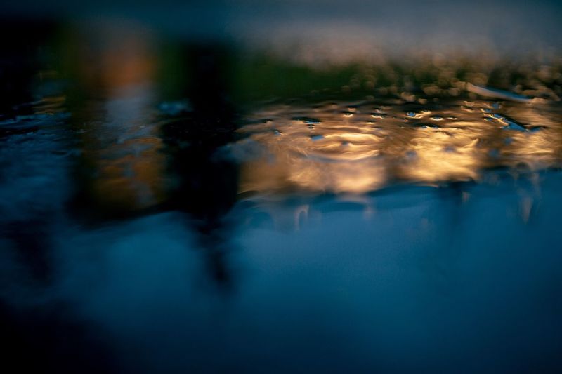 Surface level of water in rain