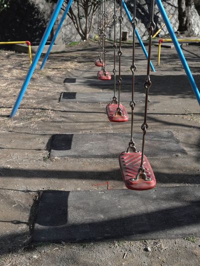 High angle view of swing in park