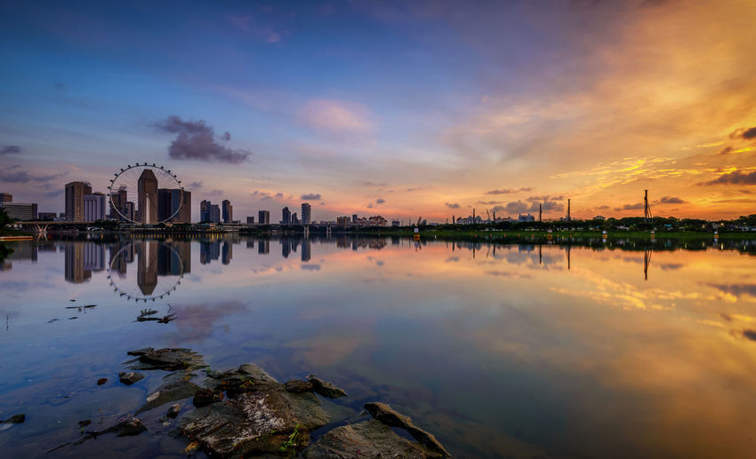 Reflection of buildings in water