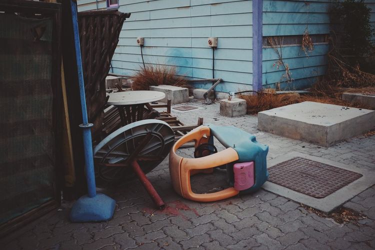 Abandoned toy from the amusement water park. 