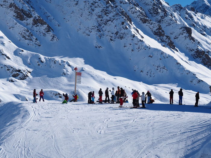 Tourists at ski resort