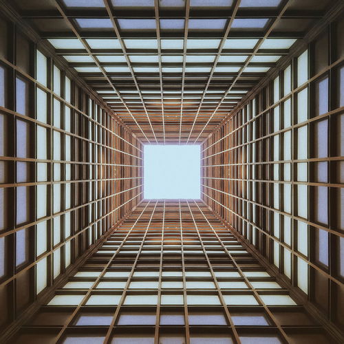 Directly below shot of skylight in building